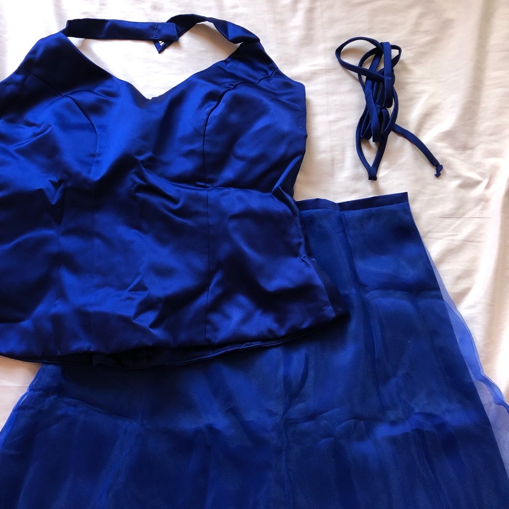 Royal Blue Top & Maxi Skirt Combo